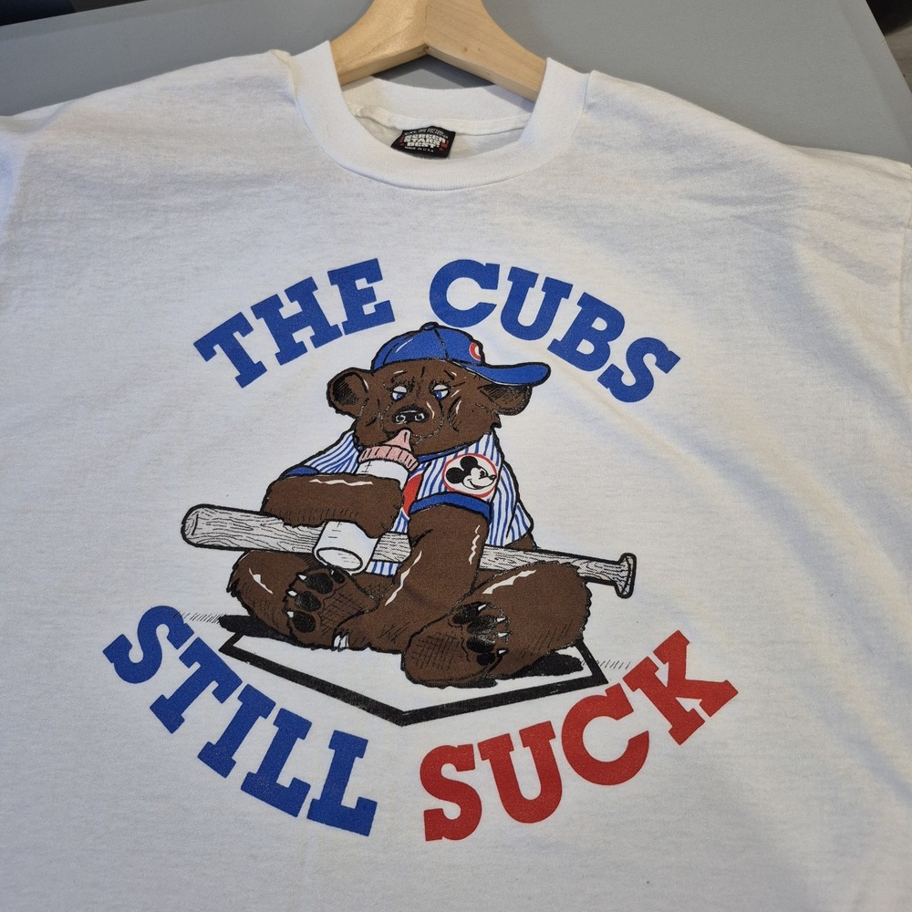 Cubs Suck Shirt Mens XXL Screen Stars Best USA Made Vintage 80s Funny Baseball